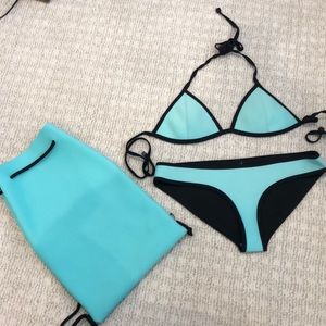 Turquoise triangl bikini